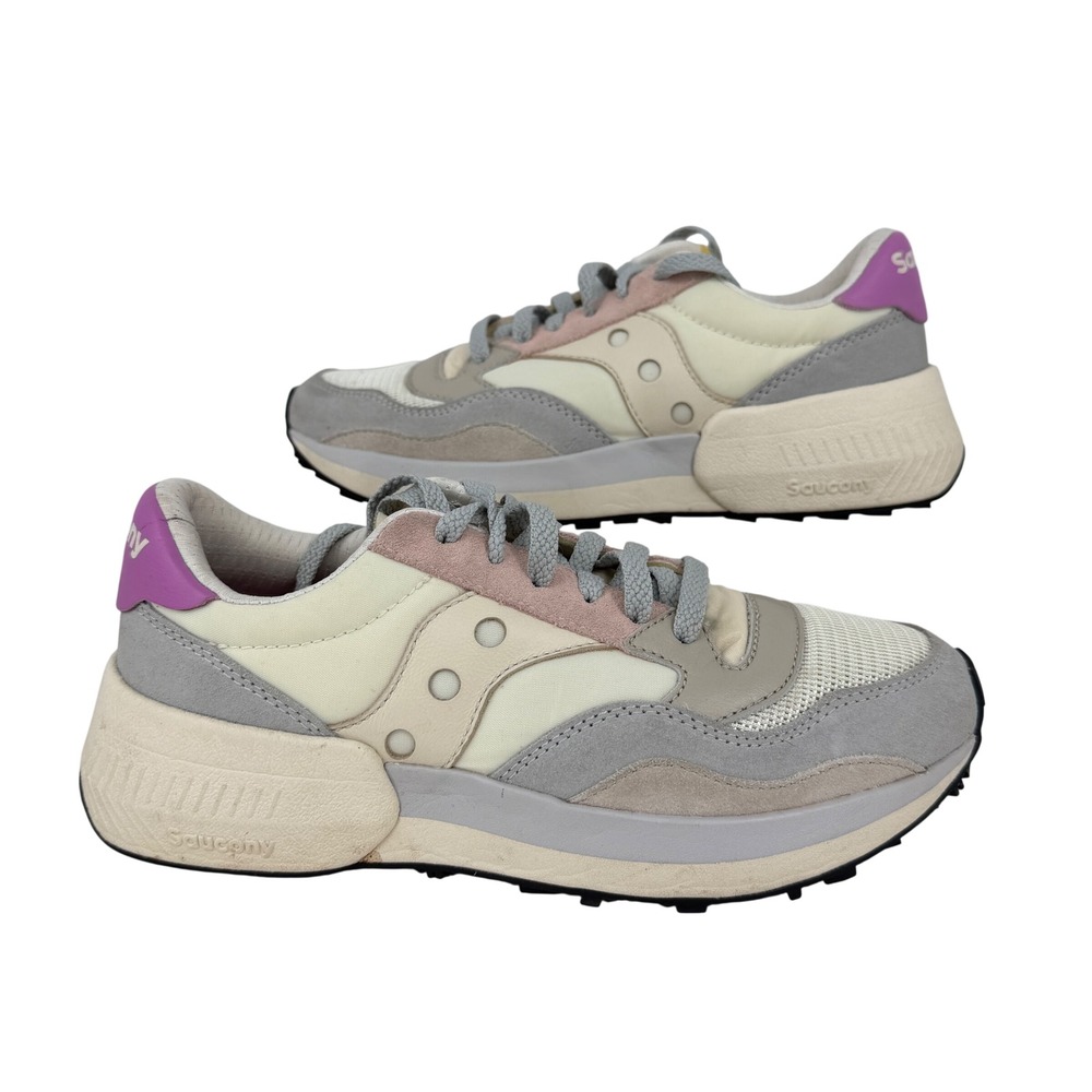 Saucony Shadow 6000 Sneaker Womens 7 Gray Pink Purple Suede Mesh Lifestyle Shoe